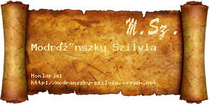 Modránszky Szilvia névjegykártya