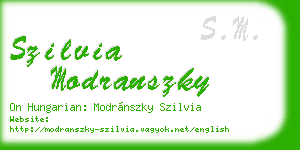 szilvia modranszky business card