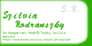 szilvia modranszky business card